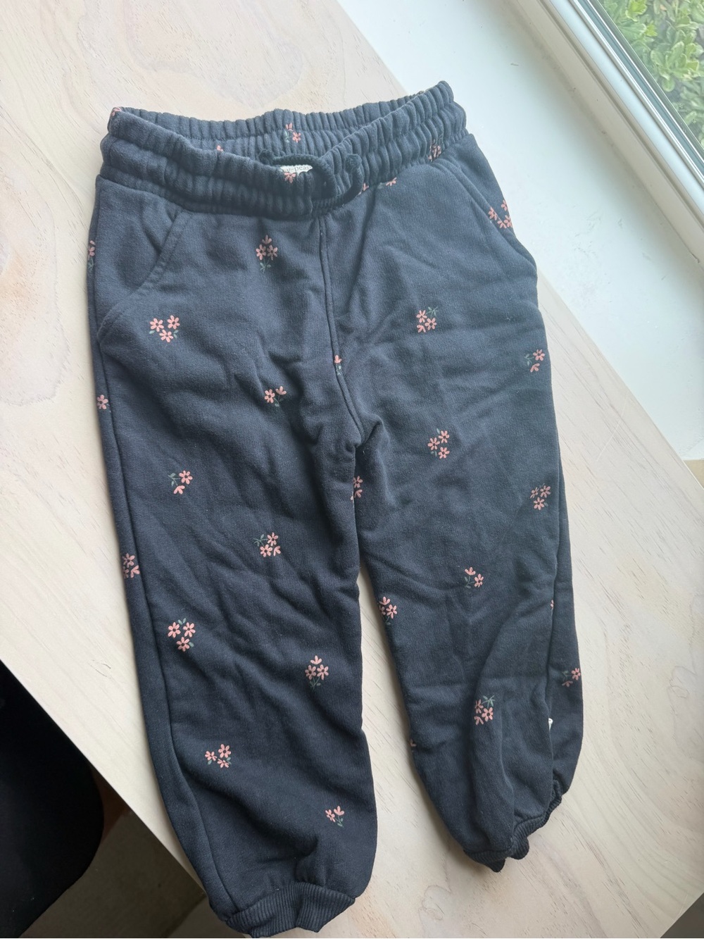 Easy Peasy Black Floral Jogger Pants